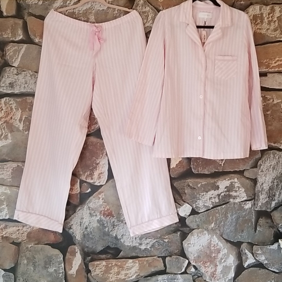 Victoria's Secret Other - Victoria Secret Lg Signature PinStripePinkWhite PJ